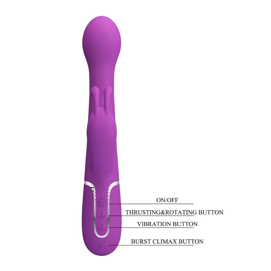PRETTY LOVE - DEJON 3 IN 1 MULTIFUNCTION RABBIT VIBRATOR  PURPLE